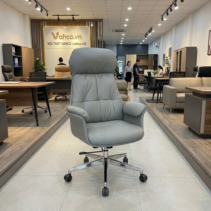Ghế xoay giám đốc văn phòng bọc da blak, grey: SG - 3808 - $hienthicat